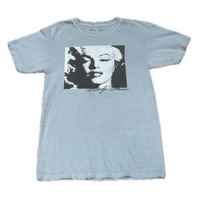 👕🎬 MARILYN MONROE VINTAGE 90s Graphic Tee | Blue-Gray Glam Print Women’s Size S